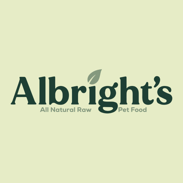 Albright’s Raw Dog Food brand logo available at Benny’s Raw Dog Food